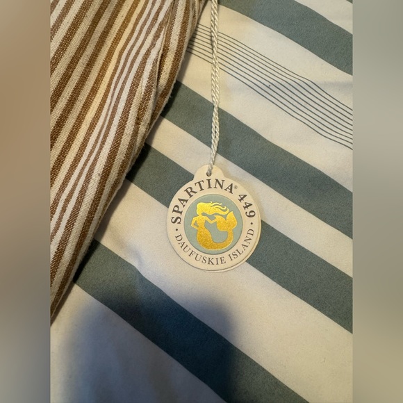 Spartina 449 NWT Lawton Stripe Crop Pant in Tannin Stripe Size 14 - Picture 6 of 10